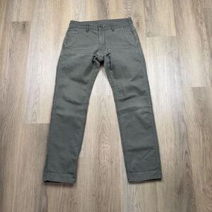 Railcar Fine Goods Jeans Mens 30 Green Canvas Straight Leg Made USA Workwear